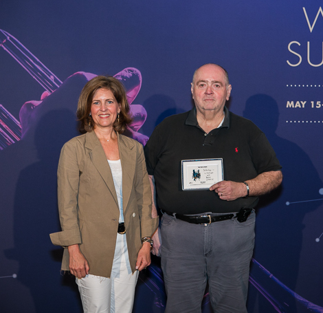 John Palmieri from Bridgestone winning the Tech Savvy Award