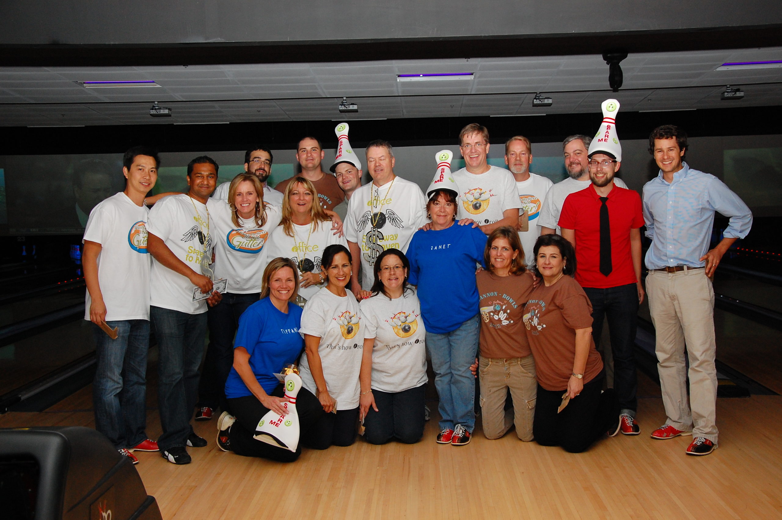 iOffice employees get together to bowl