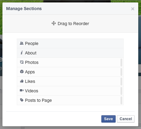 iOffice Facebook Screen Shot manage sections